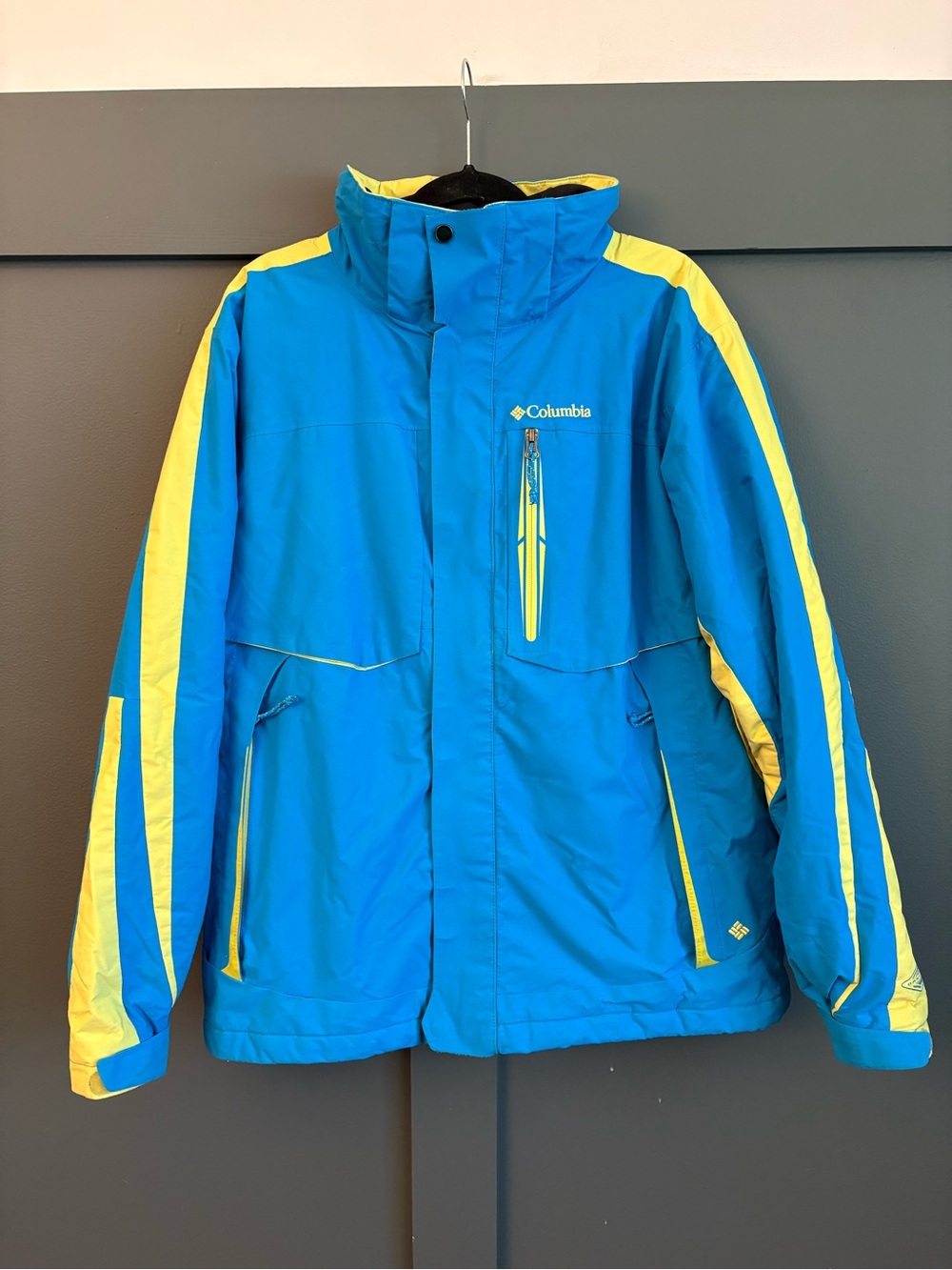 Columbia Women’s Waterproof Winter Coat Large Interchange Omni-Tech Hooded Blue